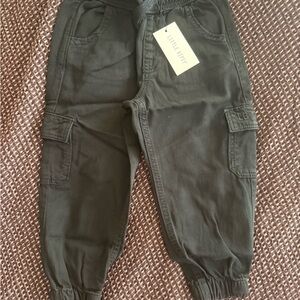 Little Bipsy Black Cotton Twill Cargo Pants